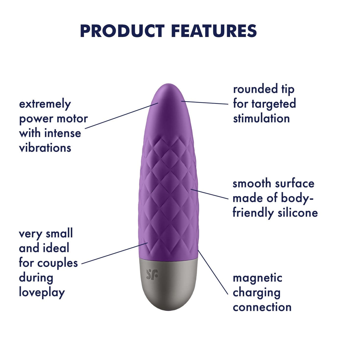 Satisfyer - Ultra Power Bullet 5 Vibrator (Violet) -  Bullet (Vibration) Rechargeable  Durio.sg