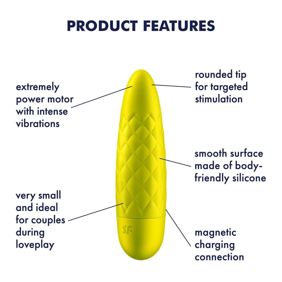 Satisfyer - Ultra Power Bullet 5 Vibrator (Yellow) -  Bullet (Vibration) Rechargeable  Durio.sg