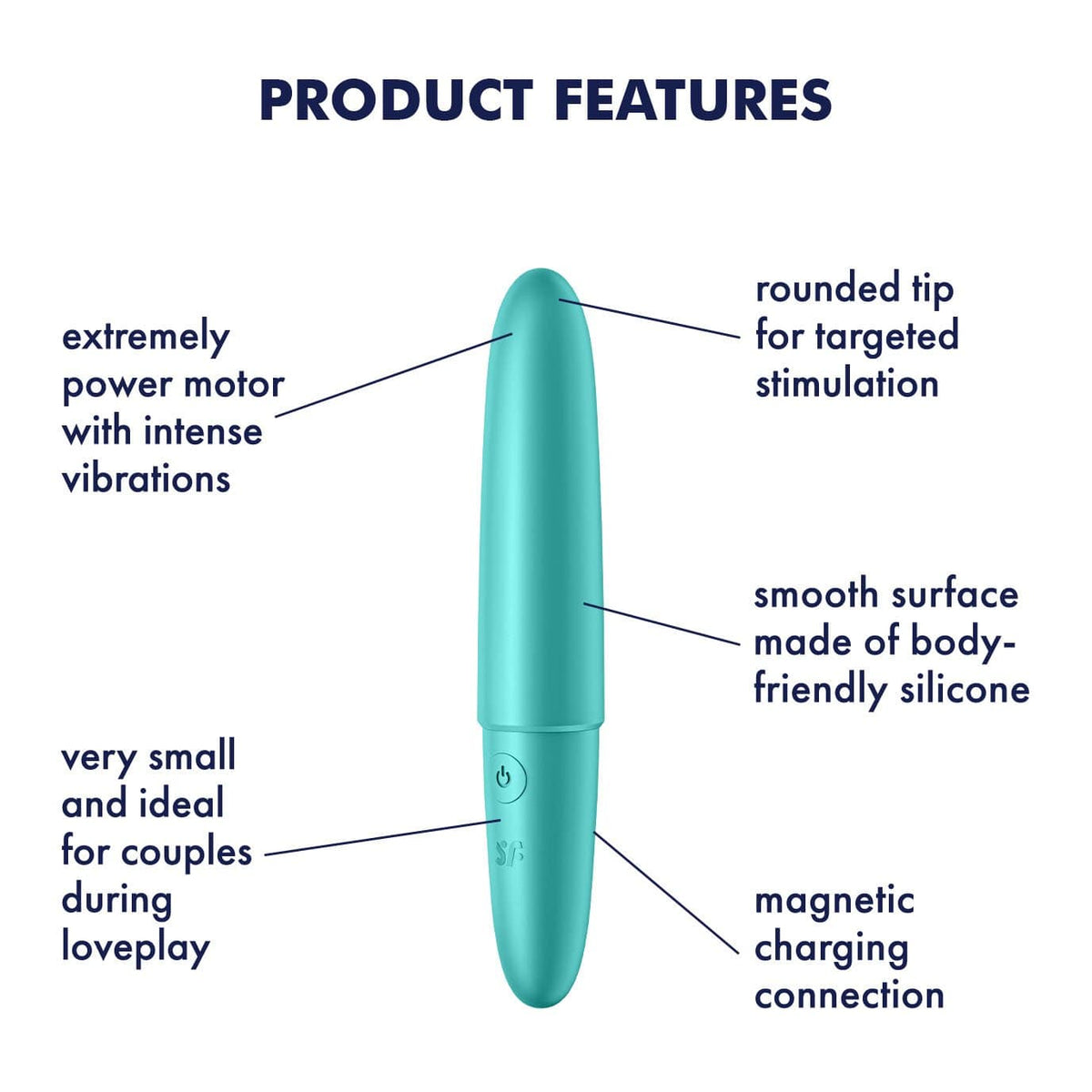 Satisfyer - Ultra Power Bullet 6 Vibrator (Turquoise) -  Bullet (Vibration) Rechargeable  Durio.sg