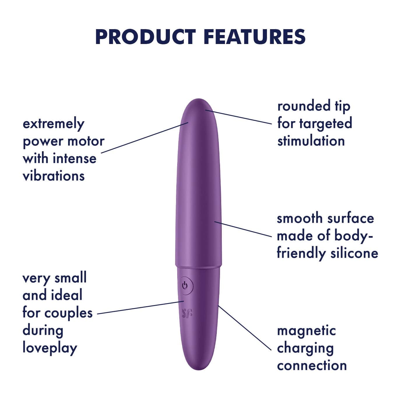 Satisfyer - Ultra Power Bullet 6 Vibrator (Violet) -  Bullet (Vibration) Rechargeable  Durio.sg