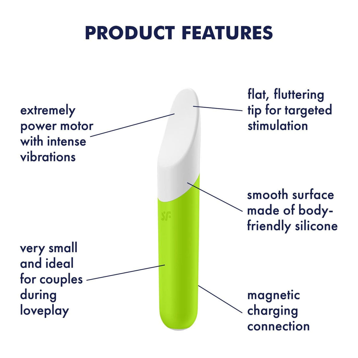 Satisfyer - Ultra Power Bullet 7 Vibrator (Green) -  Bullet (Vibration) Rechargeable  Durio.sg