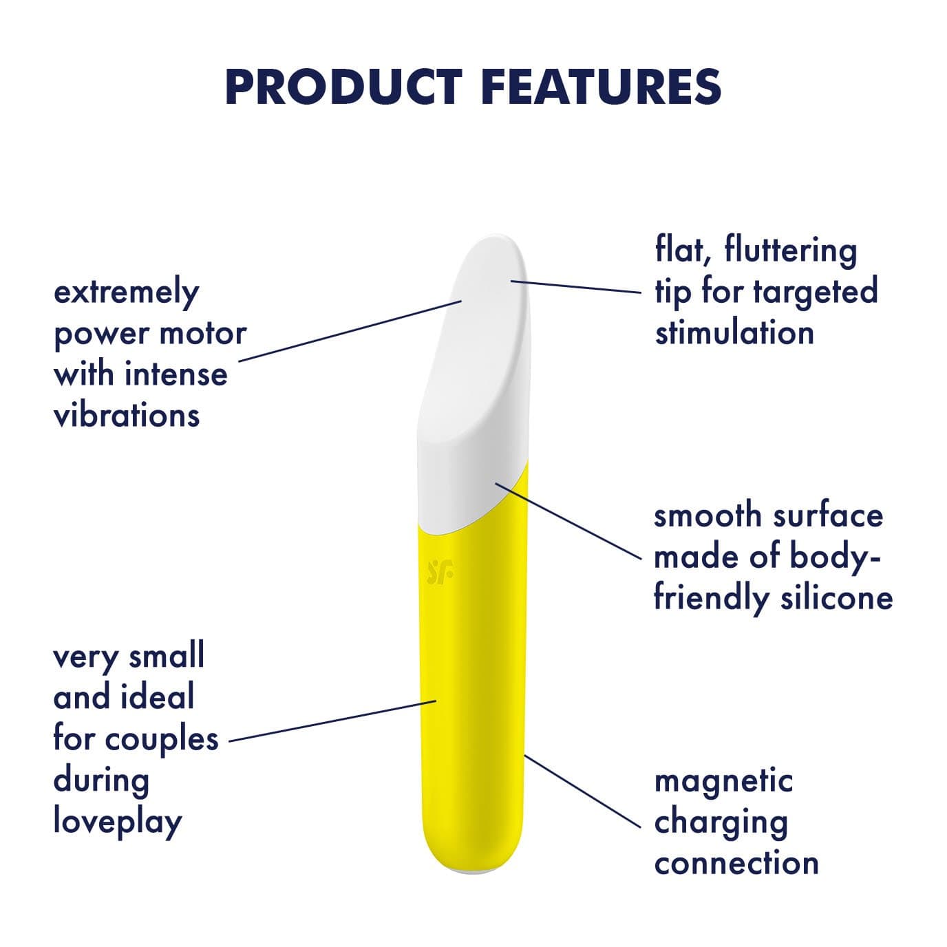 Satisfyer - Ultra Power Bullet 7 Vibrator (Yellow) -  Bullet (Vibration) Rechargeable  Durio.sg