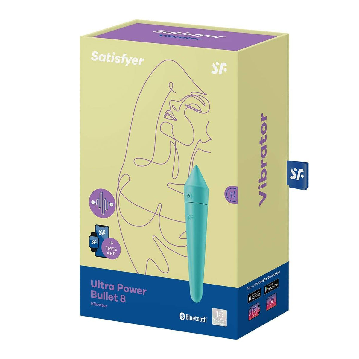 Satisfyer - Ultra Power Bullet 8 Vibrator with Bluetooth and App (Turquoise) -  Bullet (Vibration) Rechargeable  Durio.sg