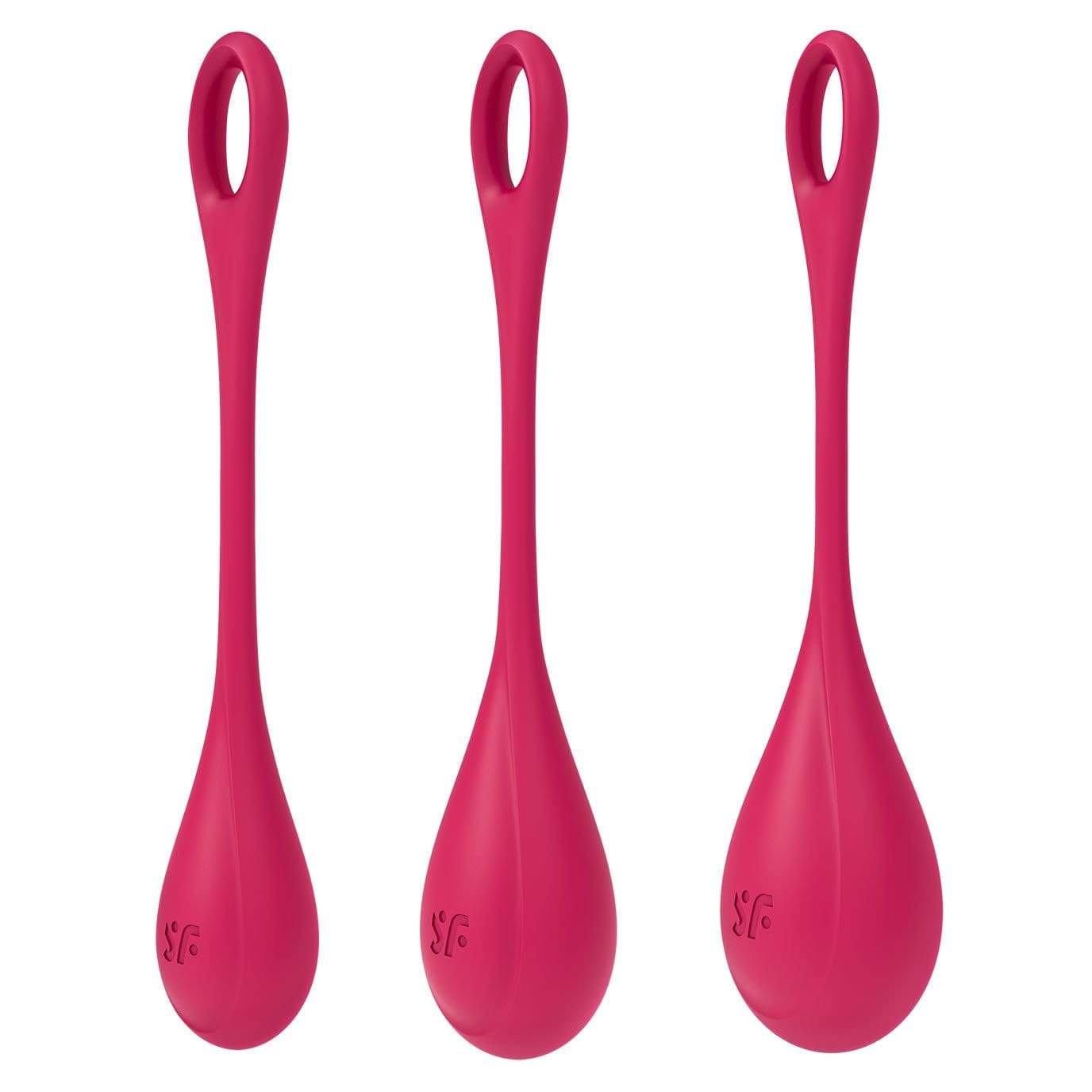 Satisfyer - Yoni Power 1 Silicone Kegel Balls Training Set (Red) -  Kegel Balls (Non Vibration)  Durio.sg