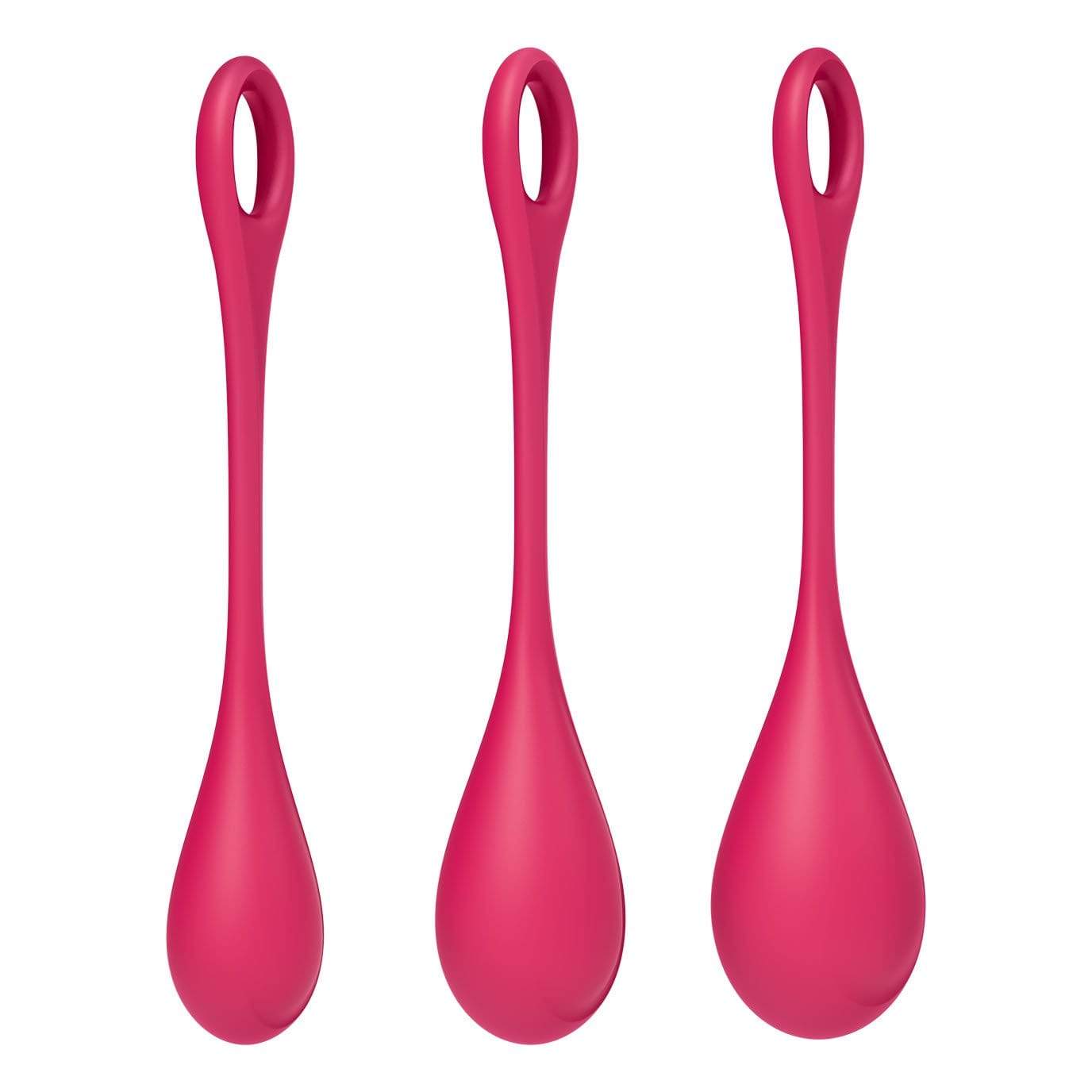 Satisfyer - Yoni Power 1 Silicone Kegel Balls Training Set (Red) -  Kegel Balls (Non Vibration)  Durio.sg