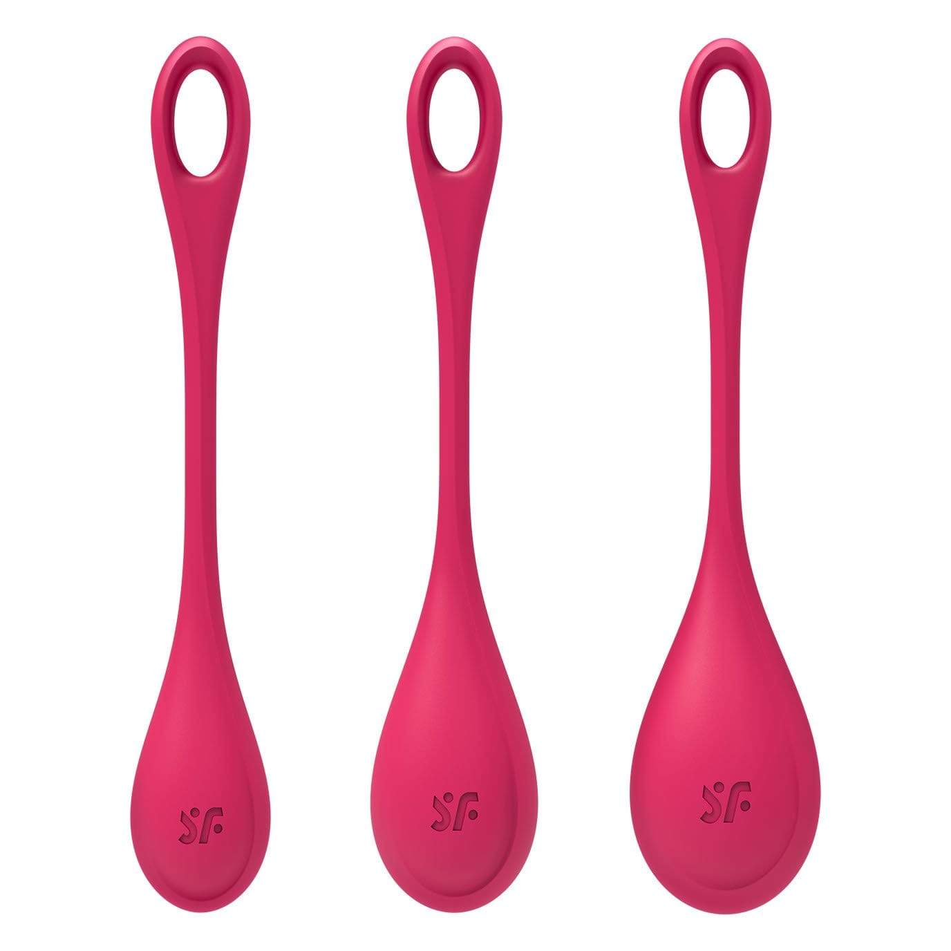 Satisfyer - Yoni Power 1 Silicone Kegel Balls Training Set (Red) -  Kegel Balls (Non Vibration)  Durio.sg