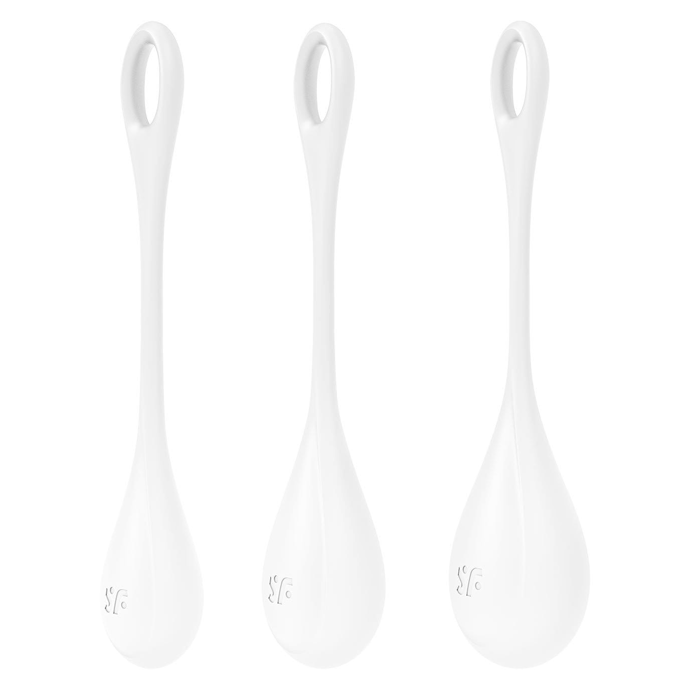 Satisfyer - Yoni Power 1 Silicone Kegel Balls Training Set (White) -  Kegel Balls (Non Vibration)  Durio.sg