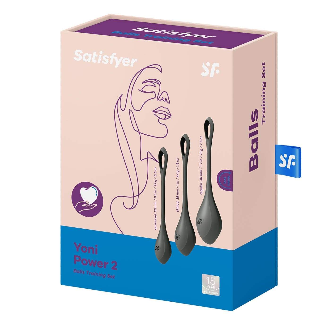 Satisfyer - Yoni Power 2 Silicone Kegel Balls Training Set (Black) -  Kegel Balls (Non Vibration)  Durio.sg