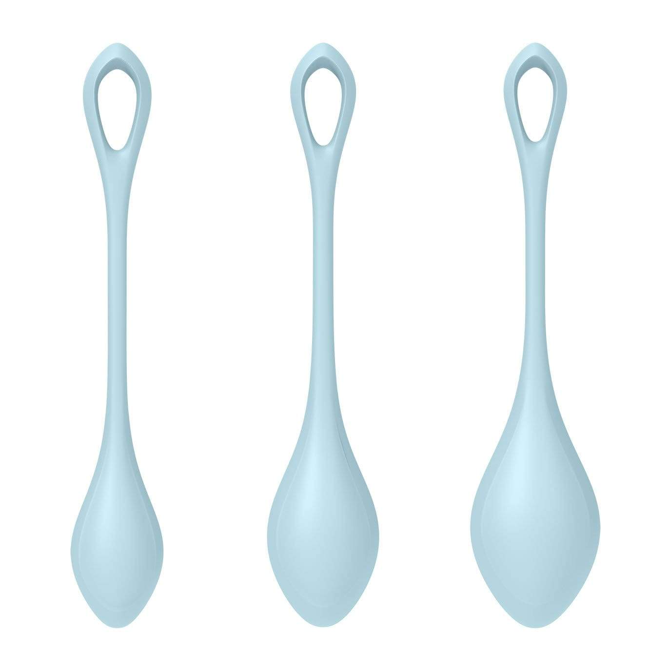 Satisfyer - Yoni Power 2 Silicone Kegel Balls Training Set (Light Blue) -  Kegel Balls (Non Vibration)  Durio.sg