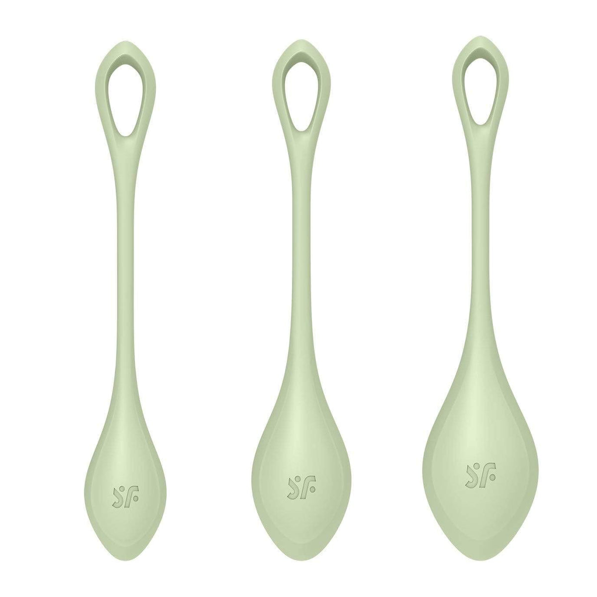 Satisfyer - Yoni Power 2 Silicone Kegel Balls Training Set (Light Green) -  Kegel Balls (Non Vibration)  Durio.sg