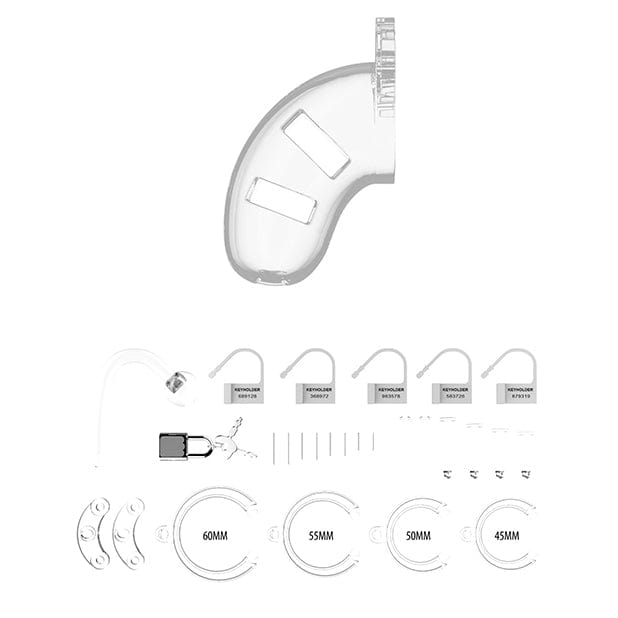 Shots - Man Cage Chastity 3.5" Cock Cage with Plug Model 10 (Clear) -  Plastic Cock Cage (Non Vibration)  Durio.sg