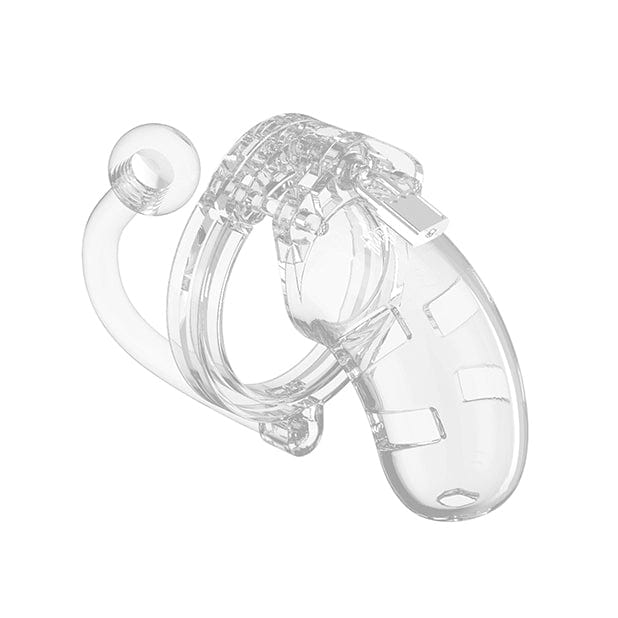Shots - Man Cage Chastity 3.5&quot; Cock Cage with Plug Model 10 (Clear) -  Plastic Cock Cage (Non Vibration)  Durio.sg