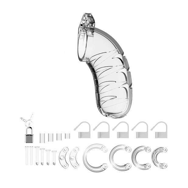Shots - Man Cage Chastity Cock Cage Model 4 4.5" (Clear) -  Plastic Cock Cage (Non Vibration)  Durio.sg