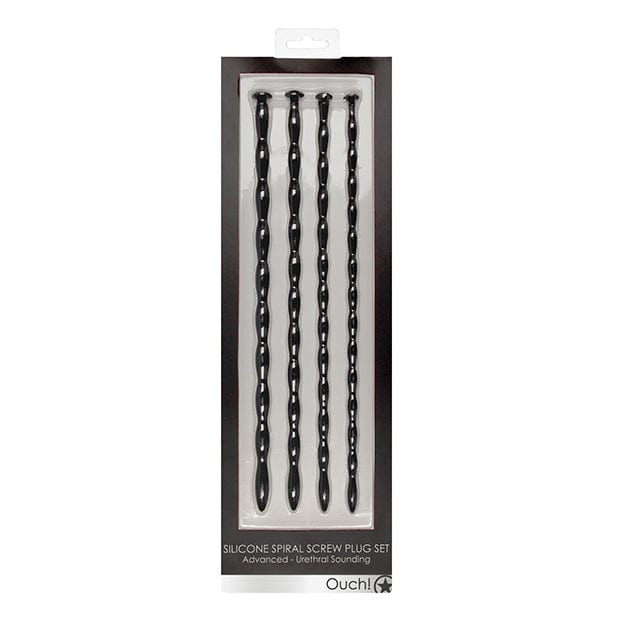 Shots - Ouch Advanced Urethral Sounding Silicone Spiral Screw Plug Set (Black) -  BDSM (Others)  Durio.sg