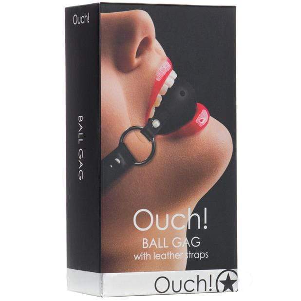 Shots - Ouch Ball Gag with Leather Straps (Black) -  Ball Gag  Durio.sg