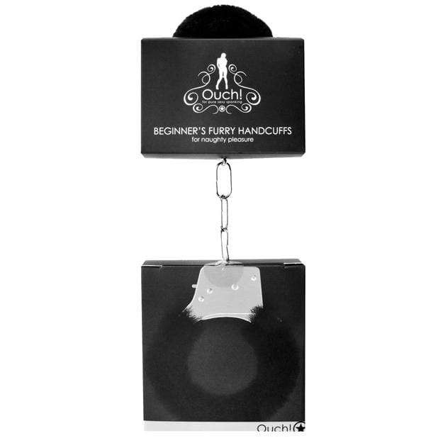 Shots - Ouch Beginner's Furry Handcuffs (Black) -  Hand/Leg Cuffs  Durio.sg