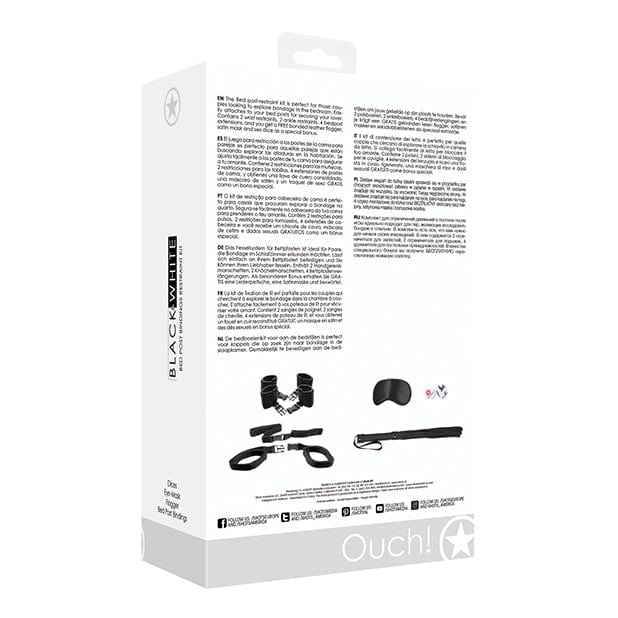 Shots - Ouch Black and White BDSM Bed Post Bindings Restraint Kit (Black) -  Bed Restraint  Durio.sg