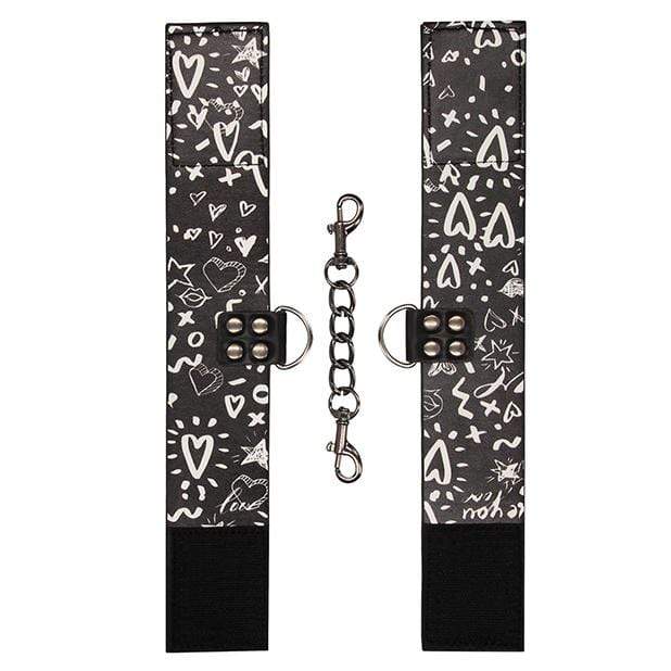 Shots - Ouch Love Street Art Fashion Printed Ankle Cuffs (Black) -  Hand/Leg Cuffs  Durio.sg