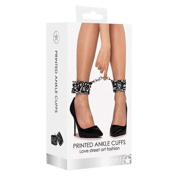Shots - Ouch Love Street Art Fashion Printed Ankle Cuffs (Black) -  Hand/Leg Cuffs  Durio.sg