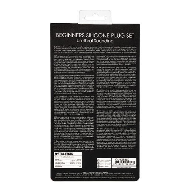 Shots - Ouch Urethral Sounding Beginners Silicone Plug Set (Black) -  BDSM (Others)  Durio.sg