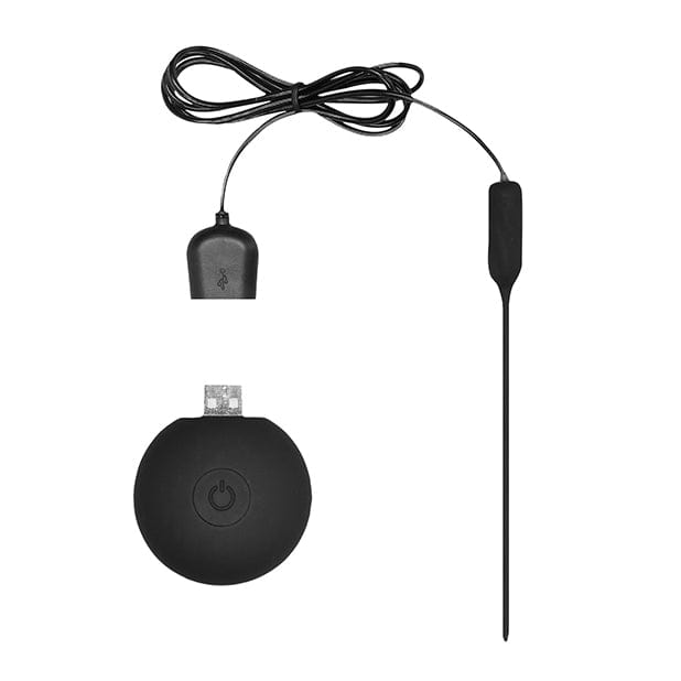 Shots - Ouch Urethral Sounding Silicone Rechargeable Vibrating Plug with Remote (Black) -  BDSM (Others)  Durio.sg