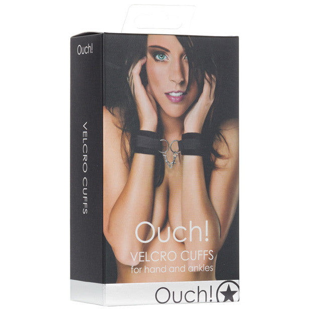 Shots - Ouch! Velcro Hand & Ankle Cuffs (Black) -  Hand/Leg Cuffs  Durio.sg