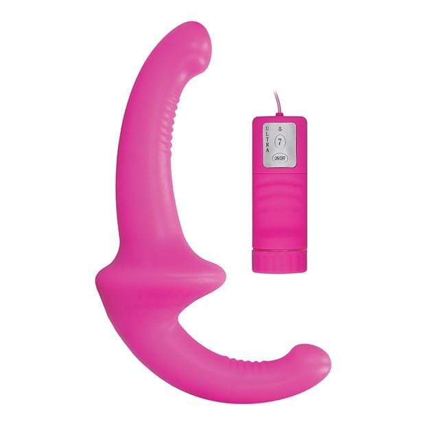 Shots - Ouch Vibrating Silicone Strapless Strap On with Controller (Pink) -  Remote Control (Wireless) Strap On with Dildo for Reverse Insertion (Vibration) Rechargeable  Durio.sg