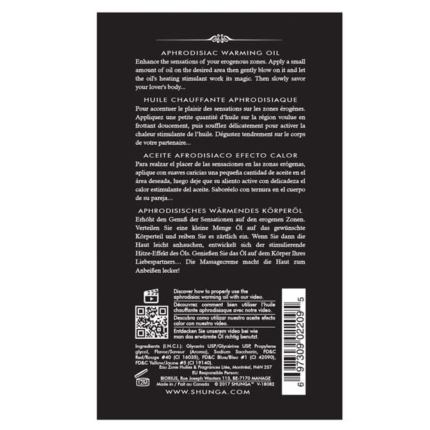 Shunga - Aphrodisiac Flavored Warming Oil 3.5 oz (Intoxicating Chocolate) -  Massage Oil  Durio.sg