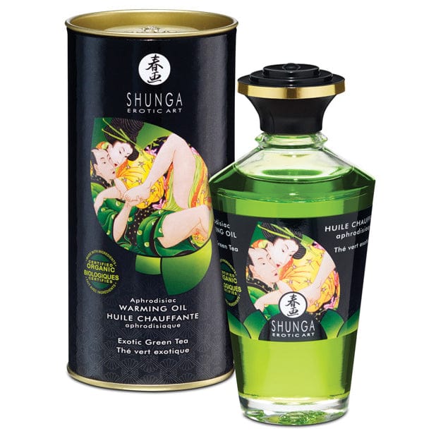 Shunga - Aphrodisiac Organic Flavored Warming Oil 3.5 oz (Erotic Green Tea) -  Massage Oil  Durio.sg