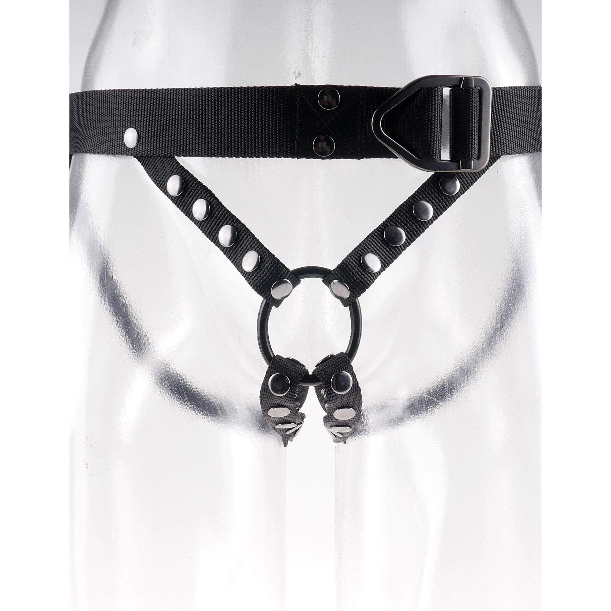 Sir Richards - Command Harness with Hollow Strap On (Black) -  Strap On with Hollow Dildo for Male (Non Vibration)  Durio.sg