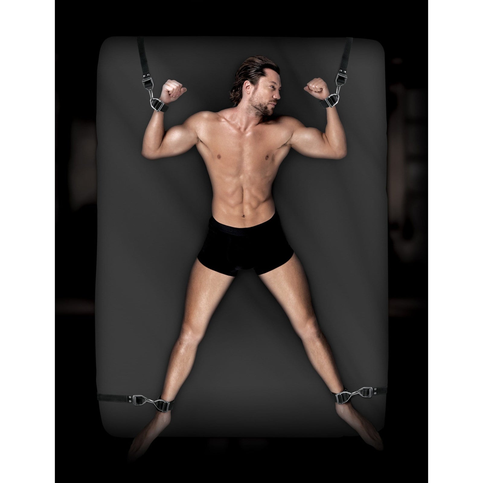 Sir Richards - Command Under Mattress Bondage Straps (Black) -  Bed Restraint  Durio.sg