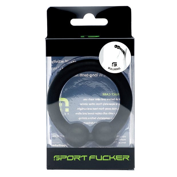 Sport Fucker - Bull Ring Silicone Cock Ring (Black) -  Silicone Cock Ring (Non Vibration)  Durio.sg