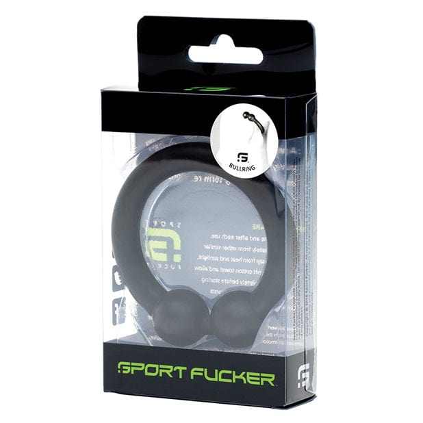 Sport Fucker - Bull Ring Silicone Cock Ring (Black) -  Silicone Cock Ring (Non Vibration)  Durio.sg