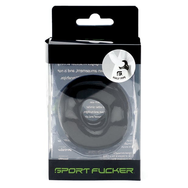 Sport Fucker - Half Pipe Cock Ring (Black) -  Rubber Cock Ring (Non Vibration)  Durio.sg