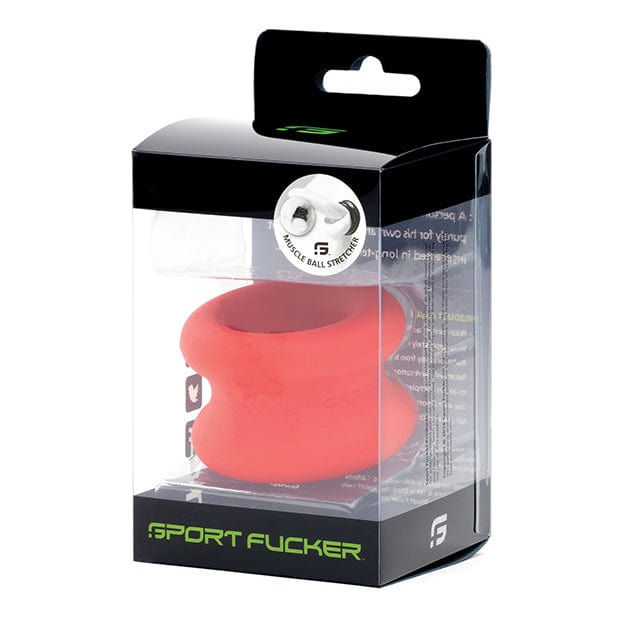 Sport Fucker - Muscle Ball Stretcher Cock Ring (Red) -  Rubber Cock Ring (Non Vibration)  Durio.sg