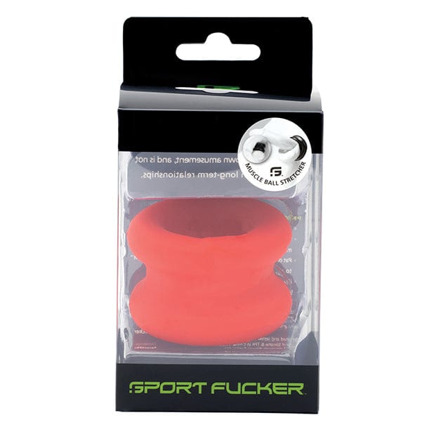 Sport Fucker - Muscle Ball Stretcher Cock Ring (Red) -  Rubber Cock Ring (Non Vibration)  Durio.sg