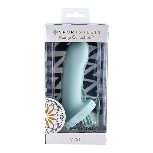Sportsheets - Merge Collection Myst Vibrating Silicone Dildo 5" (Blue) -  Non Realistic Dildo w/o suction cup (Vibration) Rechargeable  Durio.sg
