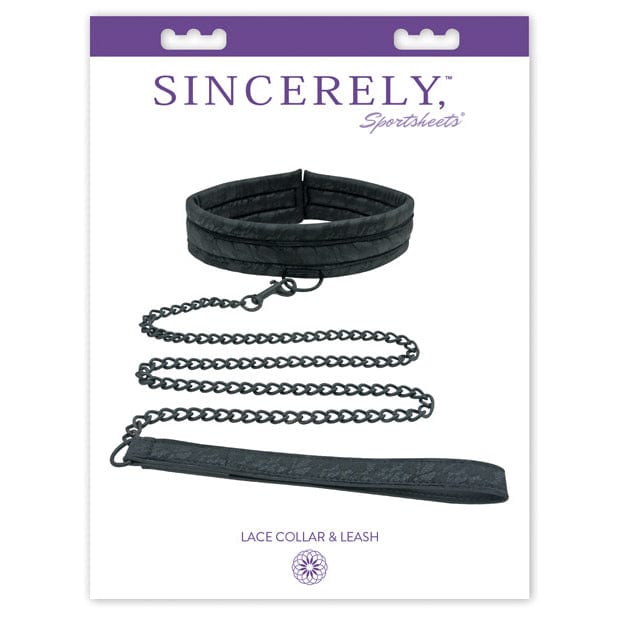 Sportsheets - Sincerely Lace Collar and Leash (Black) -  Leash  Durio.sg