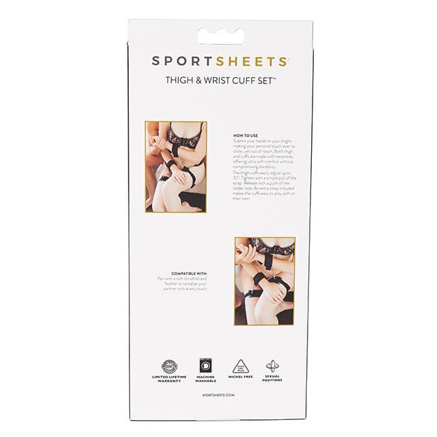 Sportsheets - Thigh and Wrist Cuff Set (Black) -  Hand/Leg Cuffs  Durio.sg