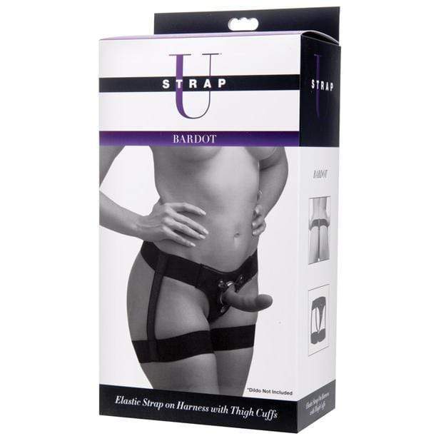 Strap U - Bardot Elastic Strap On Harness with Thigh Cuffs (Black) -  Strap On w/o Dildo  Durio.sg