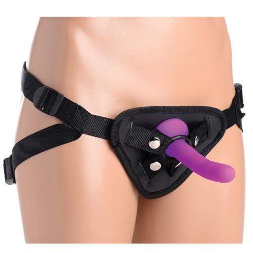vibrating dildo with suction cup Lux Fetish - Unisex Vibrating Hollow Strap-On Strap On Voorbinddildo -  Zwart main image 0
