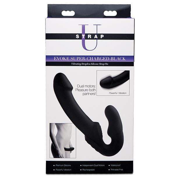 Strap U - Evoke Rechargeable Vibrating Silicone Strapless Strap On (Black) -  Strap On with Dildo for Reverse Insertion (Vibration) Rechargeable  Durio.sg