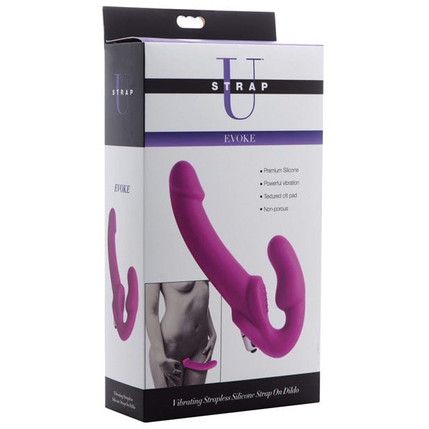 Strap U - Evoke Vibrating Strapless Silicone Strap on Dildo (Pink) -  Strap On with Dildo for Reverse Insertion (Vibration) Non Rechargeable  Durio.sg