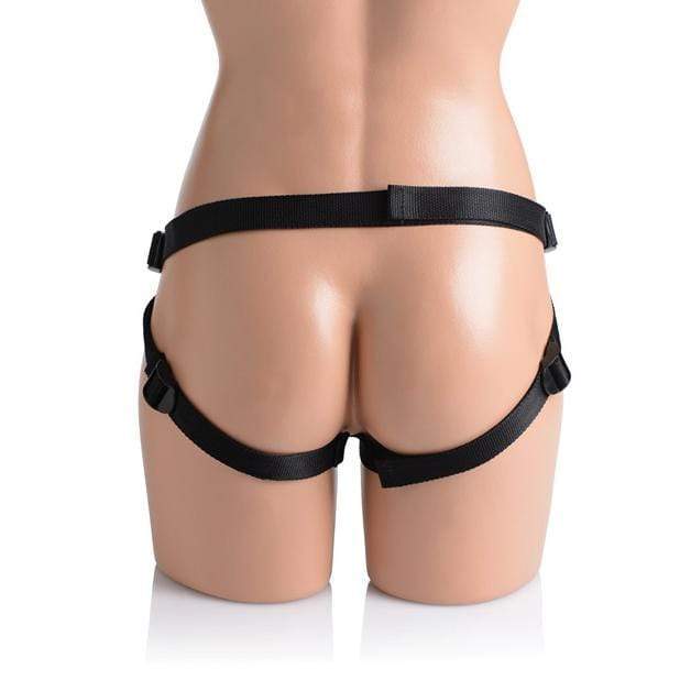 Strap U - Pegged Pegging Dildo with Strap On Harness (Black) -  Strap On with Non hollow Dildo for Female (Non Vibration)  Durio.sg