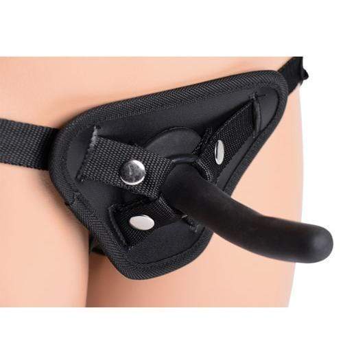 Strap U - Pegged Pegging Dildo with Strap On Harness (Black) -  Strap On with Non hollow Dildo for Female (Non Vibration)  Durio.sg
