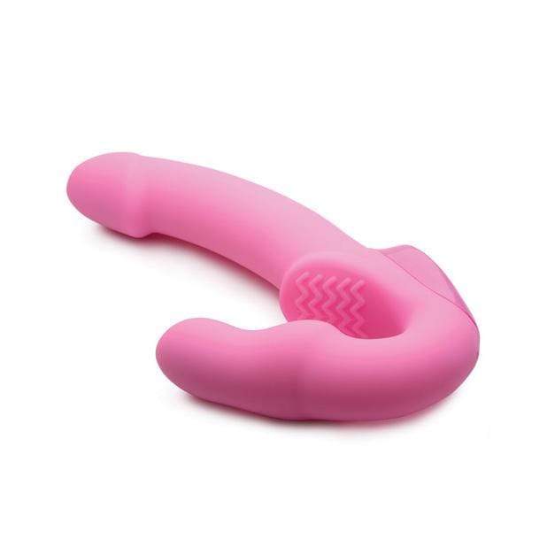 Strap U - Urge Pink Vibrating Strapless Silicone Strap On with Remote Control (Pink) -  Remote Control (Wireless) Strap On with Dildo for Reverse Insertion (Vibration) Rechargeable  Durio.sg