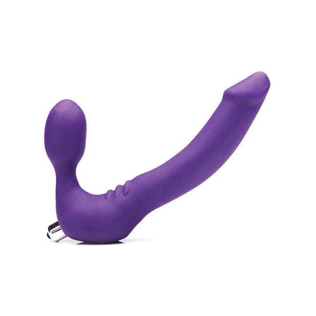Tantus - Premium Silicone Vibrating Strapless Strap On (Lavender) -  Non RC Strap On with Dildo for Reverse Insertion (Vibration) Non Rechargeable  Durio.sg