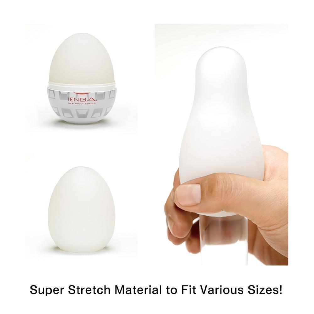 Tenga - Masturbator Egg Boxy (White) -  Masturbator Egg (Non Vibration)  Durio.sg