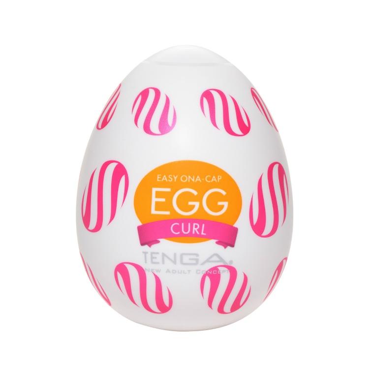 Tenga - Masturbator Egg Curl (Pink) -  Masturbator Egg (Non Vibration)  Durio.sg