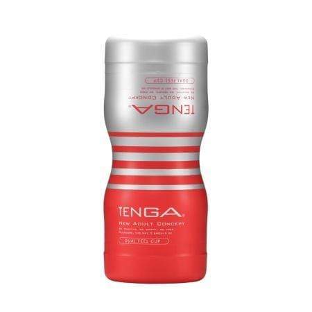Tenga - New Dual Feel Cup Masturbator (Red/Gray) -  Masturbator Non Reusable Cup (Non Vibration)  Durio.sg